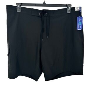 NEW Caribbean Big Man Swimwear Black Board Shorts 2XB Quick Dry‎ Cargo